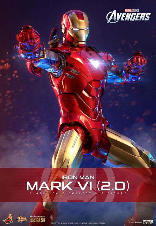 Actual product image Hot Toys Marvel's - The Avengers "Iron Man Mark VI (2.0)" 1/6 Diecast Action Figure 1/6