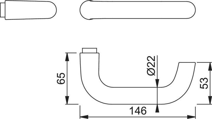 Actual product image Hoppe Paris 138 lever handle aperture part Aluminium F4 / bronze-coloured square 8 mm DIN left / right (Door handle)