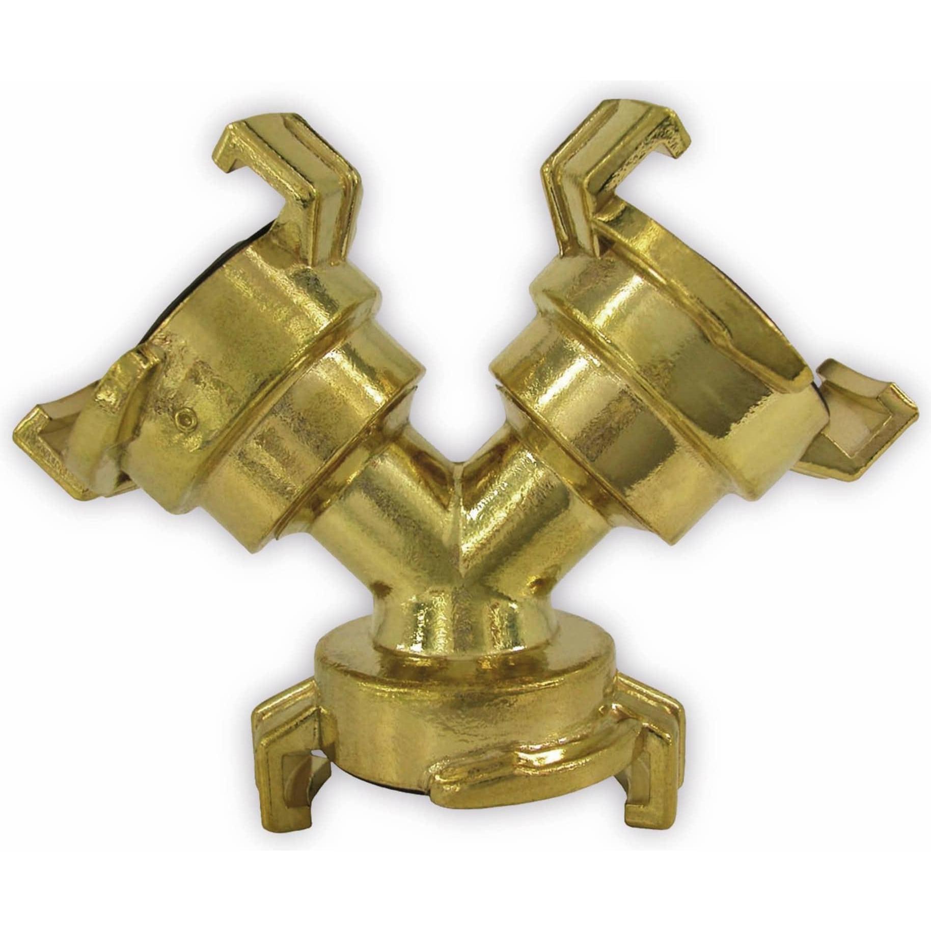 Puteus, Schlauchanschluss + Schlauchverbinder, Schnellkupplung Y-Verteiler, Messing, universal passend (Verteiler, 203.2...