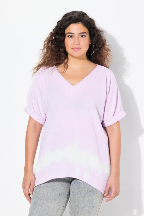 Immagine prodotto Ulla Popken Maglia in mussola dal taglio oversize con scollo a V e mezze maniche (54)