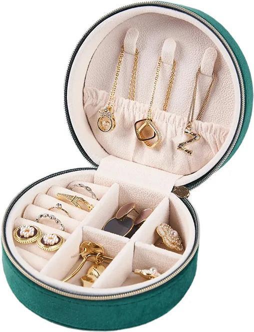 Produktbild Only-Bags.Store Runder tragbarer Schmuck-Organizer aus Samt