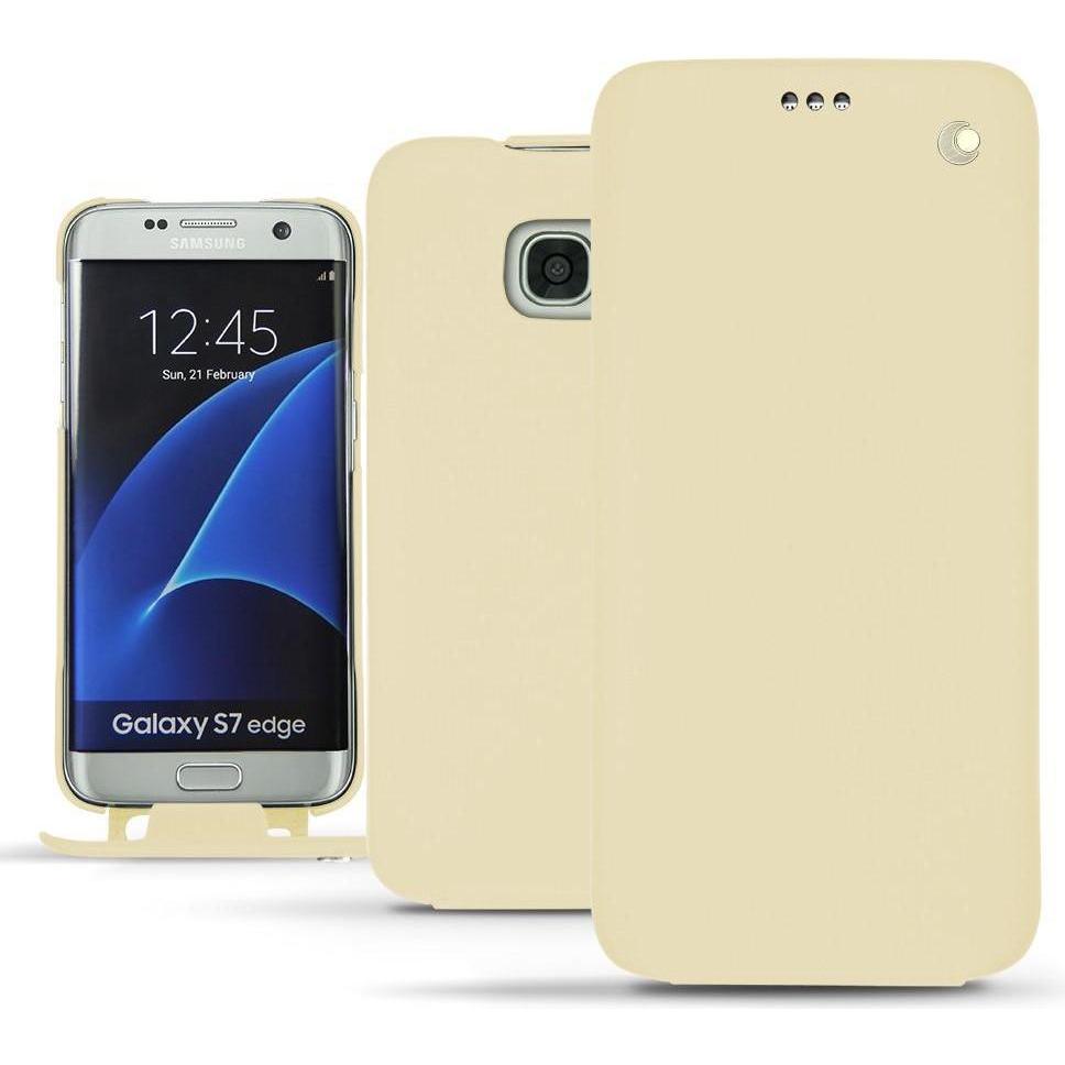 Noreve Lederschutzhülle vertikal (Samsung Galaxy S7 Edge), Smartphone Hülle, Beige
