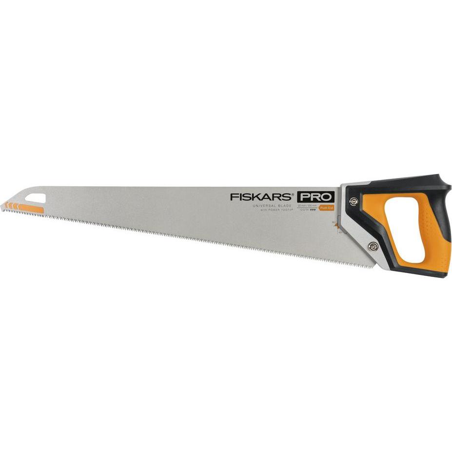 Fiskars, Handsäge, Pro Handsäge für Holz, Laminat und PVC, Sägeblattlänge: 55 cm, 7 TPI, Schwarz/Orange, PowerT