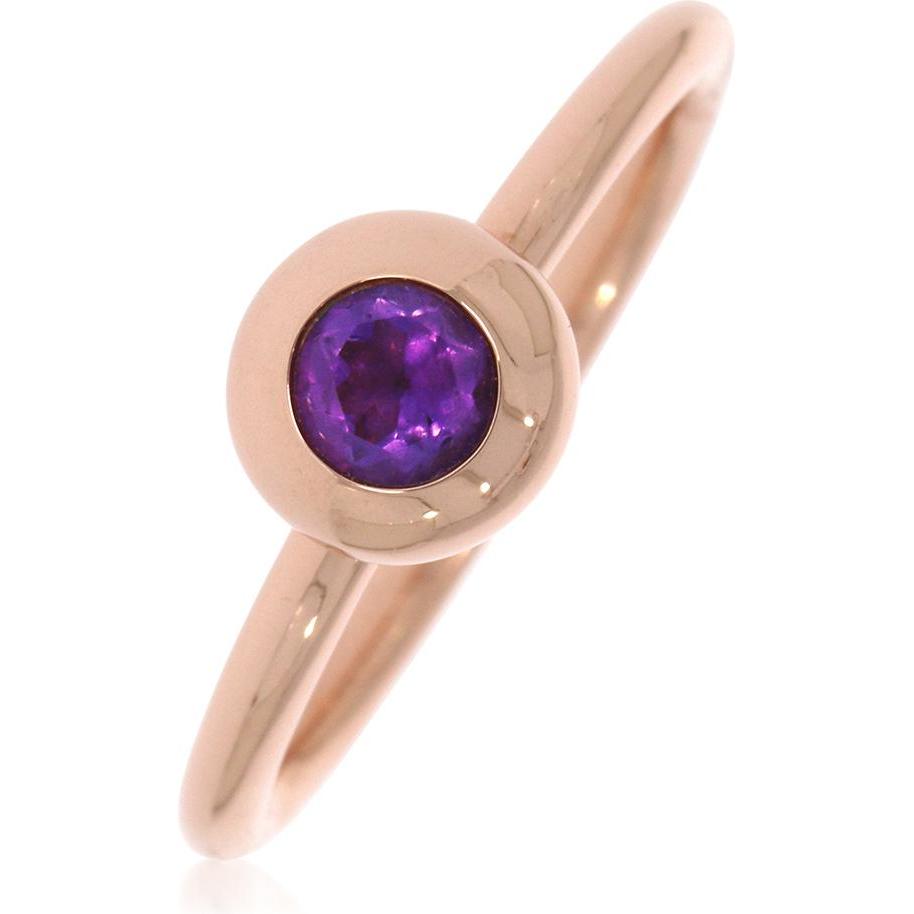 Xen, Ring, Ring mit 4 mm Amethyst ca. 0,25 ct. rosèvergoldet, (58, 925 Silber)