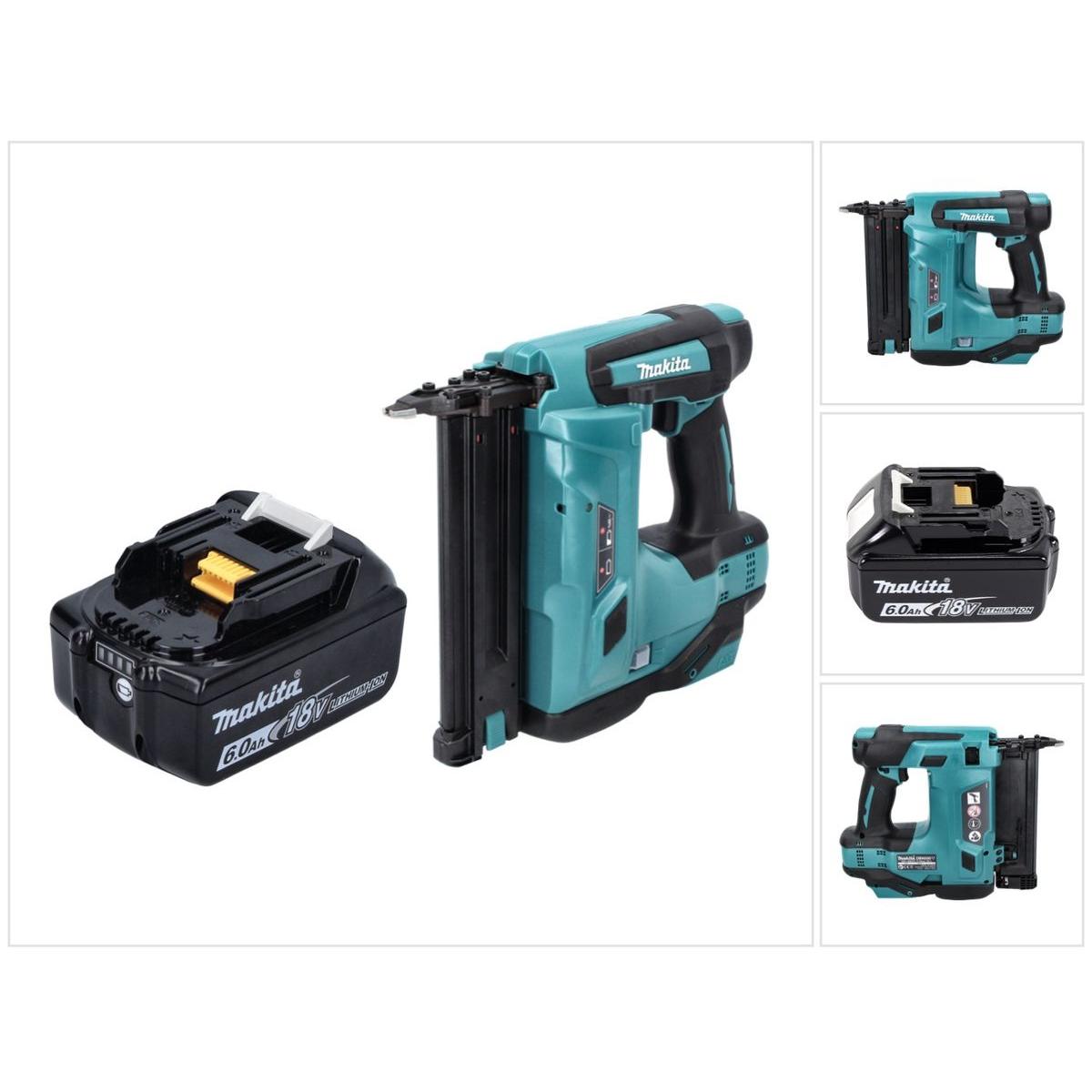 Makita, Tacker + Nagelpistole, DBN 500 G1 Akku Stauchkopfnagler 18 V 15-50 mm + 1x Akku 6,0 Ah - ohne Ladegerät