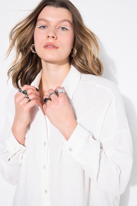 Immagine prodotto Studio Untold Blusa di mussola dal taglio oversize con collo da camicia e maniche lunghe (50, 52)