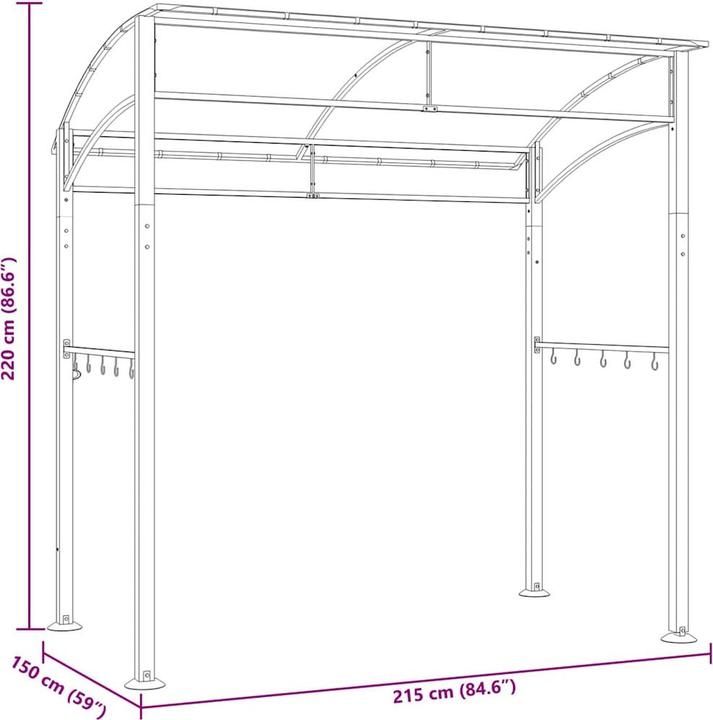 Produktbild vidaXL BBQ-Pavillon (150 cm, 215 cm)