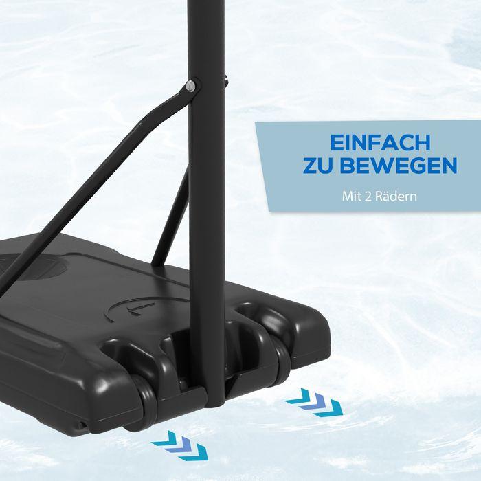 Produktbild Swisshandel24 Basketballkorb Outdoor mit Ständer, 182-213 cm höhenverstellbar, Schwarz