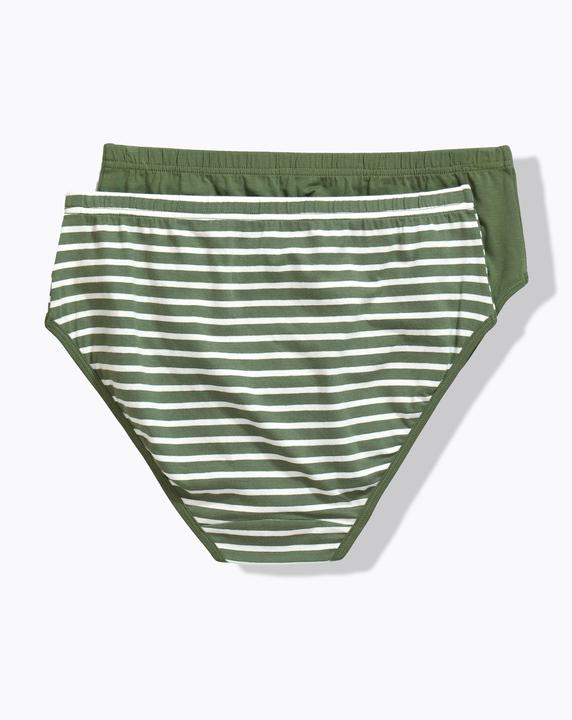 Produktbild Ulla Popken Midislips, 2er-Pack, Ringel/einfarbig (62, 2er Pack)