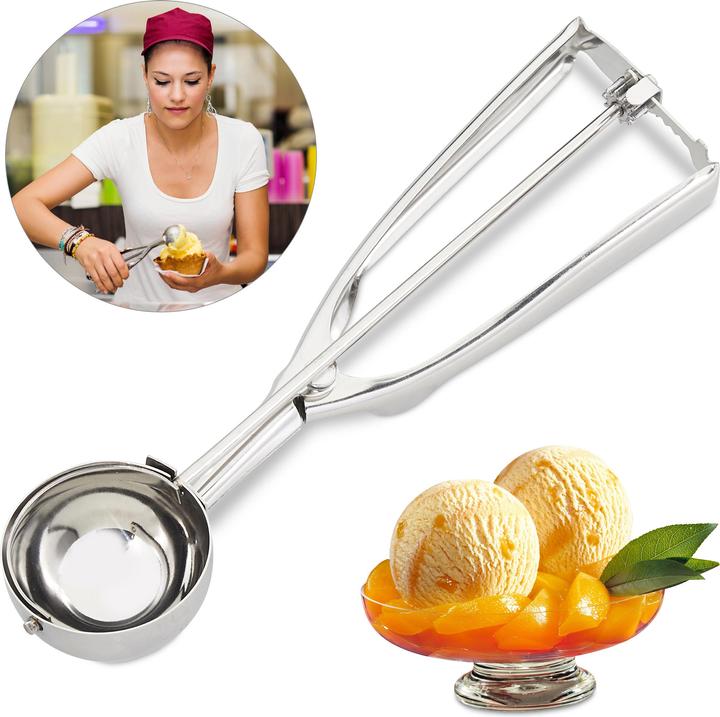 Image du produit Relaxdays Cuillère à sorbets, en acier inoxydable (Boules de glace)