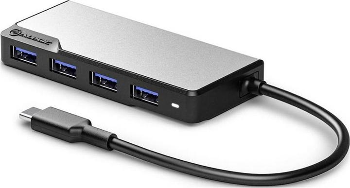 Actual product image Alogic UCFUUA-SGR Interface Hub USB 3.2 Gen 1 (3.1 Gen 1) Type-C 5000 Mbps Black (USB-C, 4 ports)