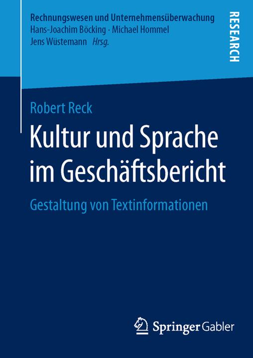Produktbild Kultur und Sprache im Geschäftsbericht (Englisch, Robert Reck, 2016)