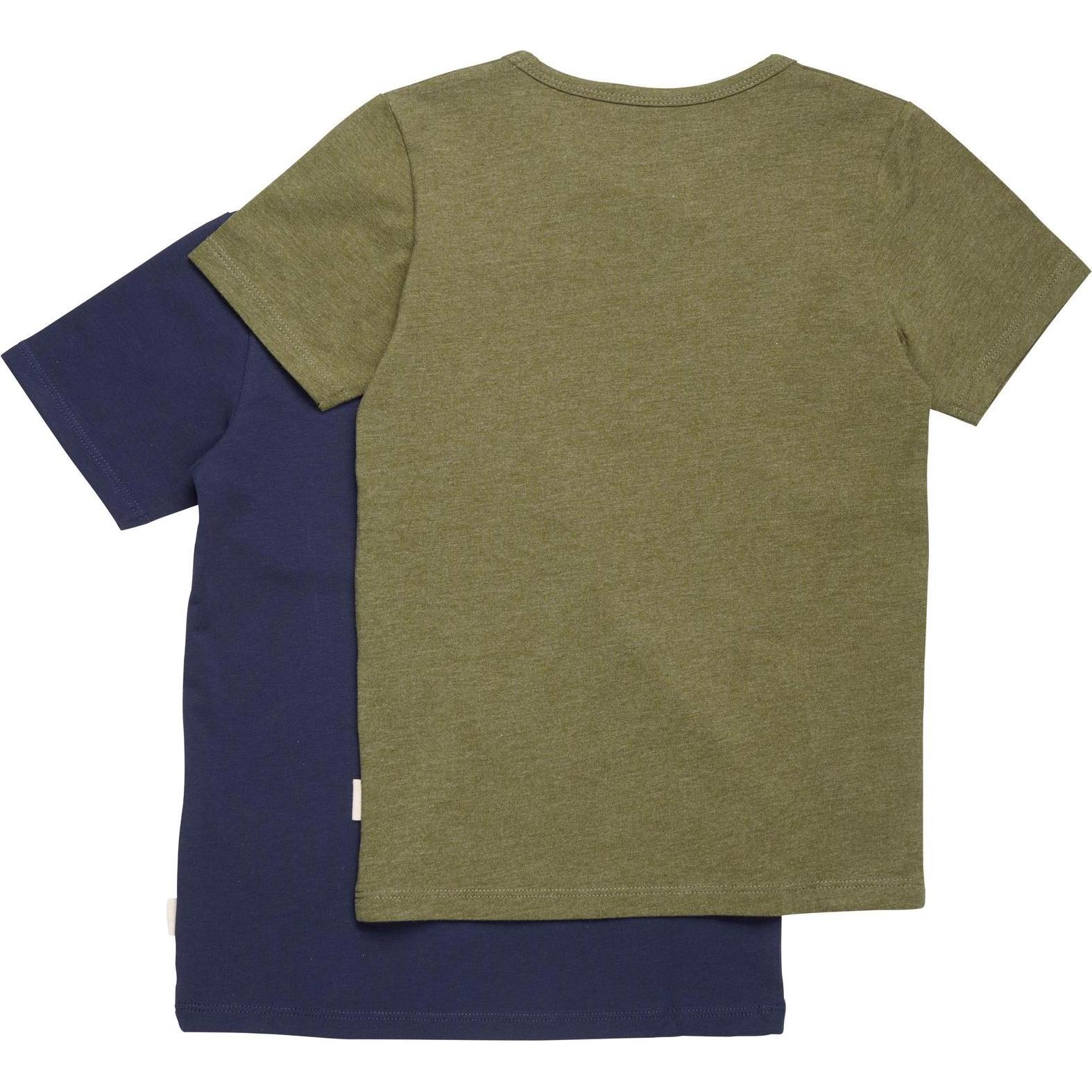 Minymo, Unisex, Shirt, Kid's Basic 32 -T-Shirt S/S (2-Pack), Grün, Blau, (122)