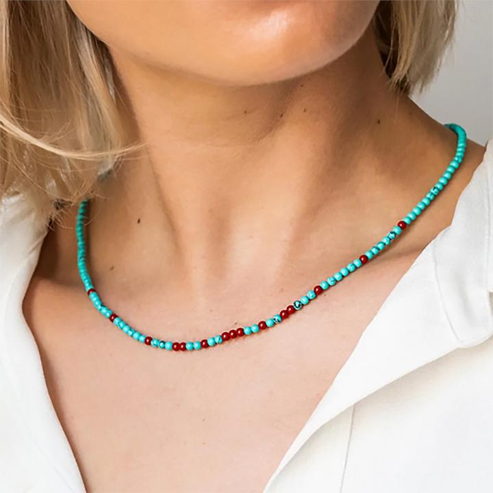 Produktbild Ti Sento Milano Collier mit türkisfarbenen Steinen 3939TQ/42 (925 Sterling Silber, 48 cm)