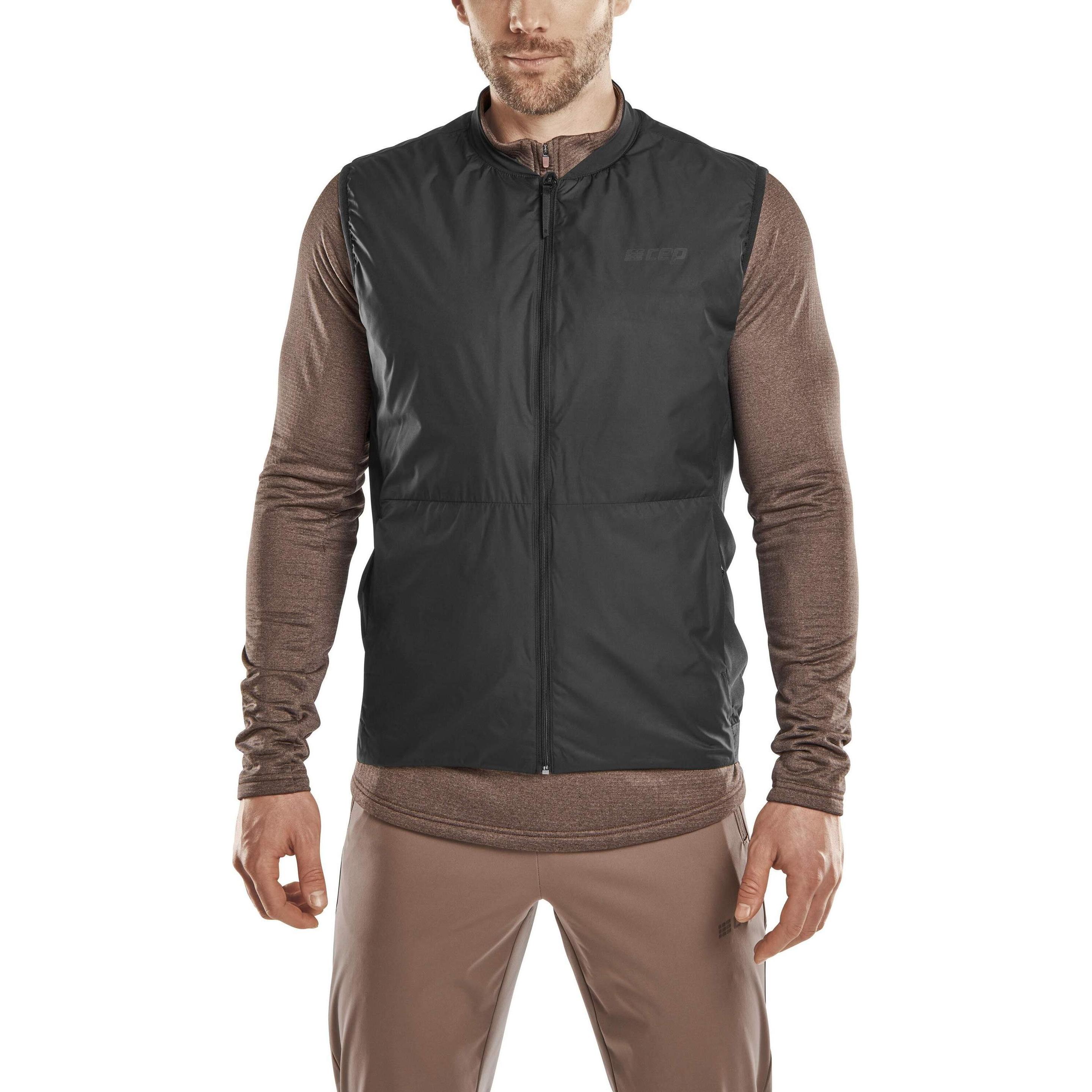 Cep, Herren, Weste, running weste copression cold weather, Schwarz, (M)