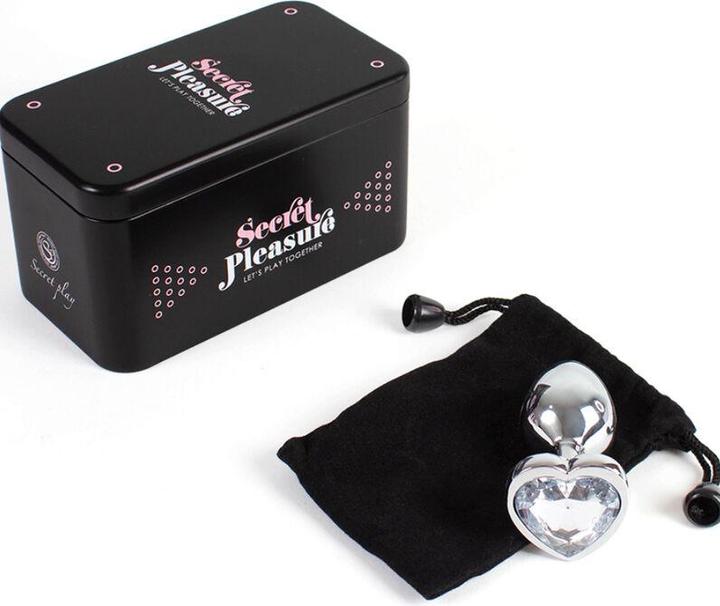 Productafbeelding Secret play Metalen Buttplug Helder Kristal Hart Klein Maat 7 cm