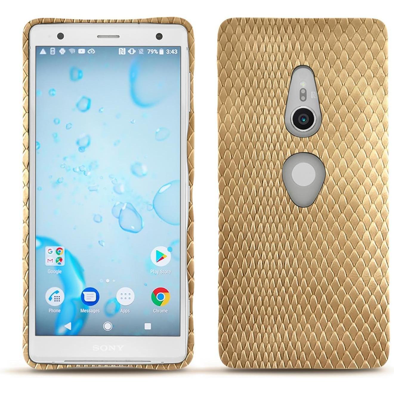 Noreve Lederschutzhülle (Sony Xperia XZ2), Smartphone Hülle, Beige