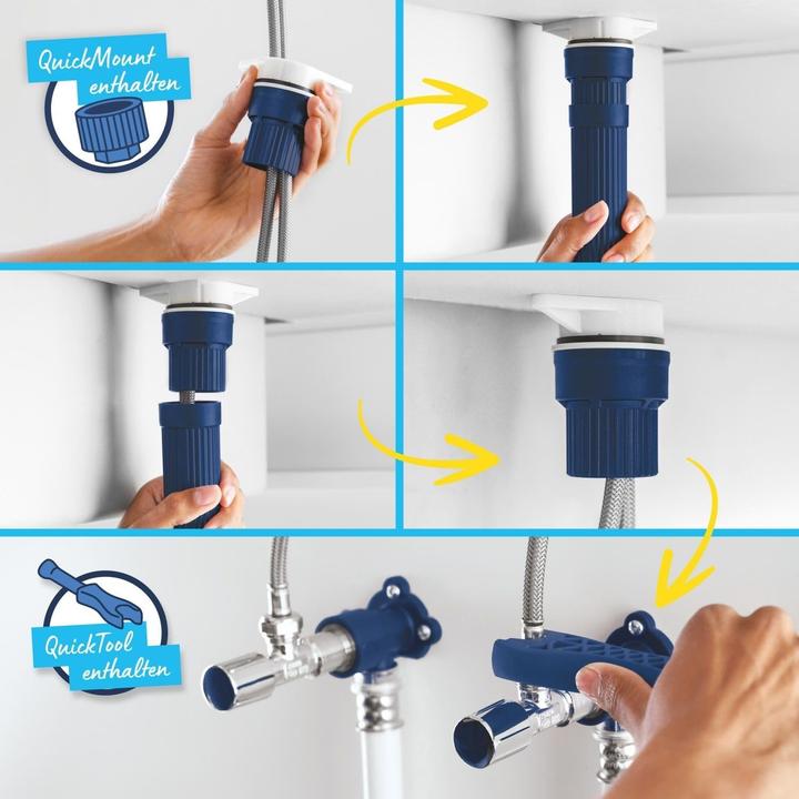 Productafbeelding Grohe Start QuickFix keukenmengkraan, platte uitloop, eenvoudige installatie, draaibaar, mat zwart