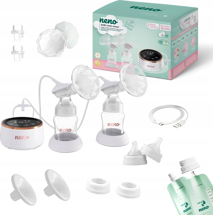 Actual product image Neno Bella Twin Moon Dual Phase Wireless Breast Pump