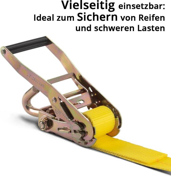 Produktbild Stahlwerk Radsicherung TRS-50 ST 2er Set 3 m x 50 mm 2.250 kg Reifen-Ratschengurt