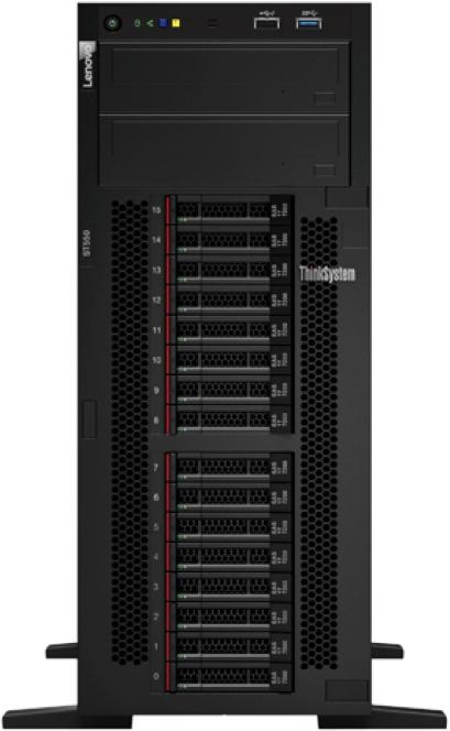 Produktbild Lenovo ThinkSystem ST550 (Intel Xeon Silver 4208, 16 GB, Tower Server)