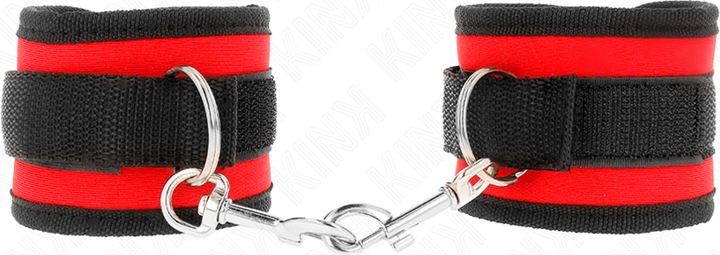Actual product image Kink Nylon Bind Handcuffs With Velcro Fastener Red-Black Model 2 Adjustable 18-35 cm X 6