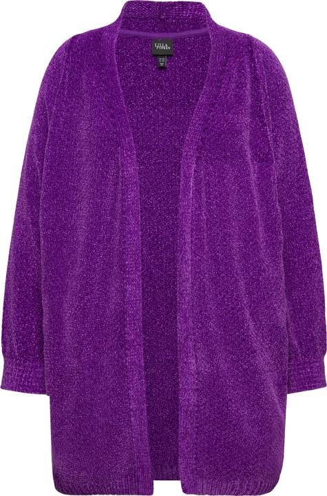 Produktbild Ulla Popken Chenille-Strickjacke, Oversized, V-Ausschnitt, offene Form (46, 48)
