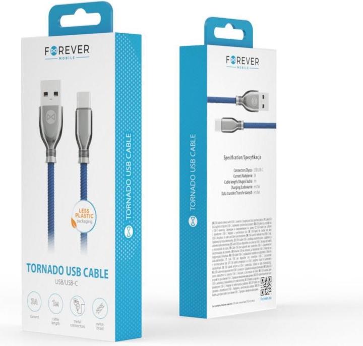 Actual product image Forever Tornado cable USB - USB-C 1,0 m 3A navy blue (1 m, 60 W)