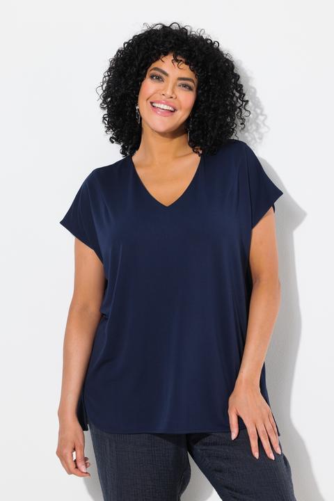 Immagine prodotto Ulla Popken Felpa dal taglio oversize con scollo a V e mezze maniche (62)