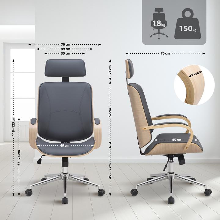 Immagine prodotto CLP Sedia da ufficio Dayton naturale/grigio