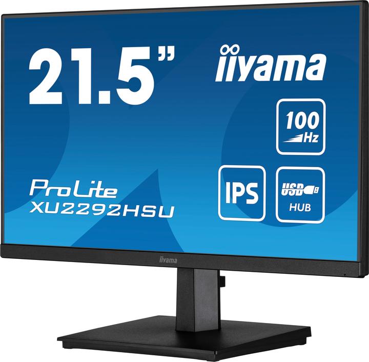 iiyama XU2292HSU-B6 54,61cm 21,5pouces ETE IPS FHD 100Hz 250cd/m2 0.4ms HDMI DP USB-HUB 4x3.2 Speakers (1920 x 1080 pixels, 21.50")