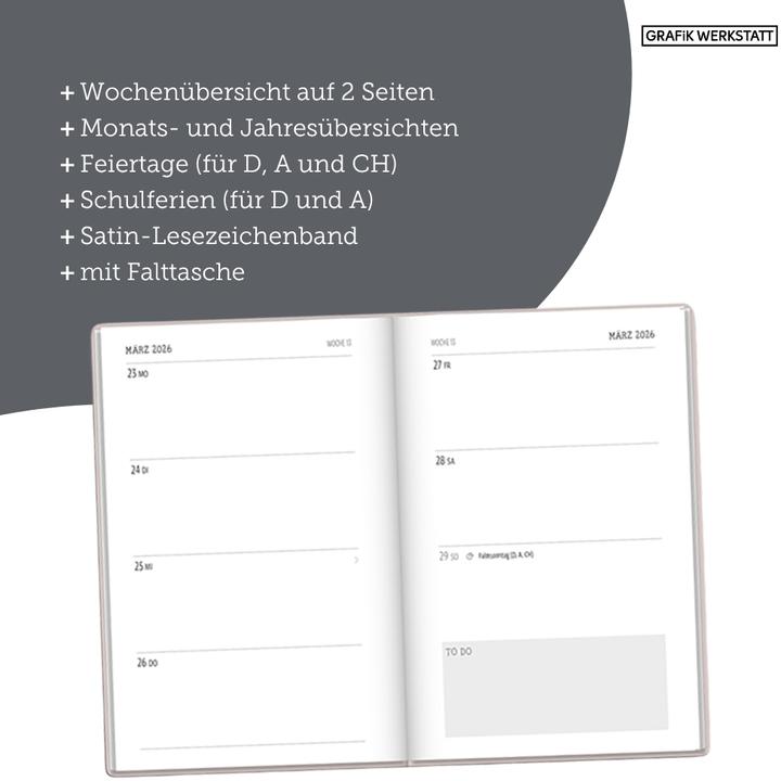 Actual product image Terminplaner Letterart 2026 Smiley (10 x 15 cm, 1 week / 2 pages)