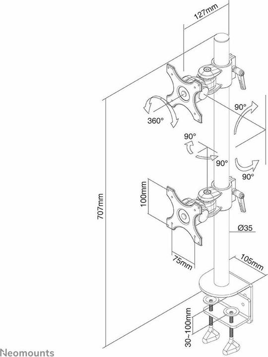 Image du produit Neomounts Fpma-D700dv (Tables, 27", 12 kg)