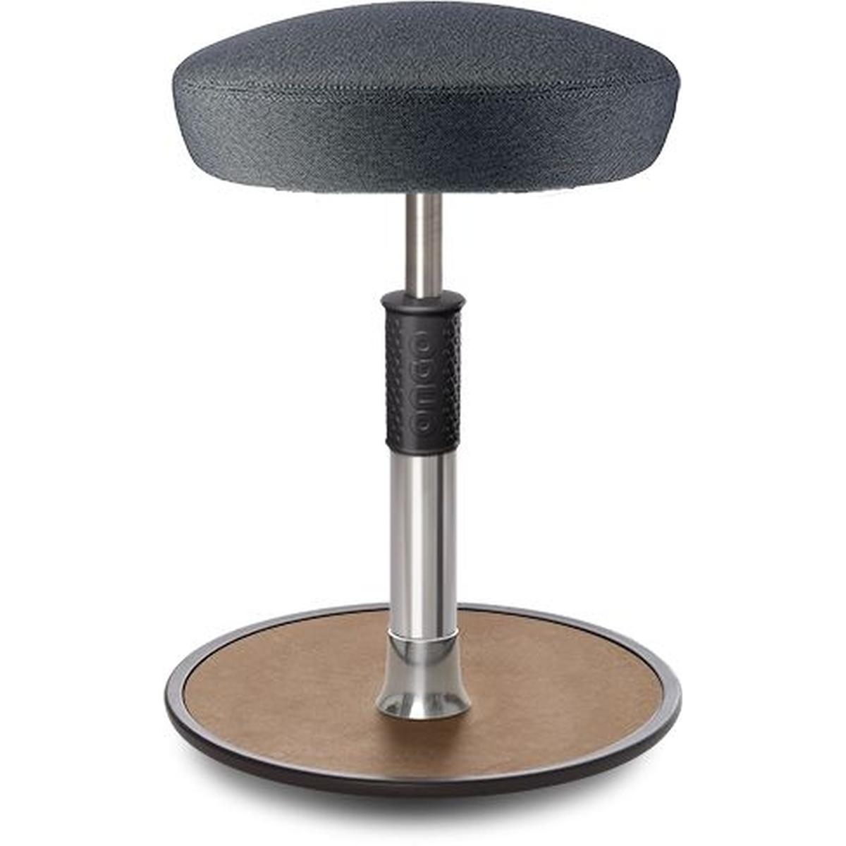 Ongo, Bürostuhl, Sitz- Stehhocker Free Regular Hutsitz Camira Rivet Anthrazit Chrom /Natur