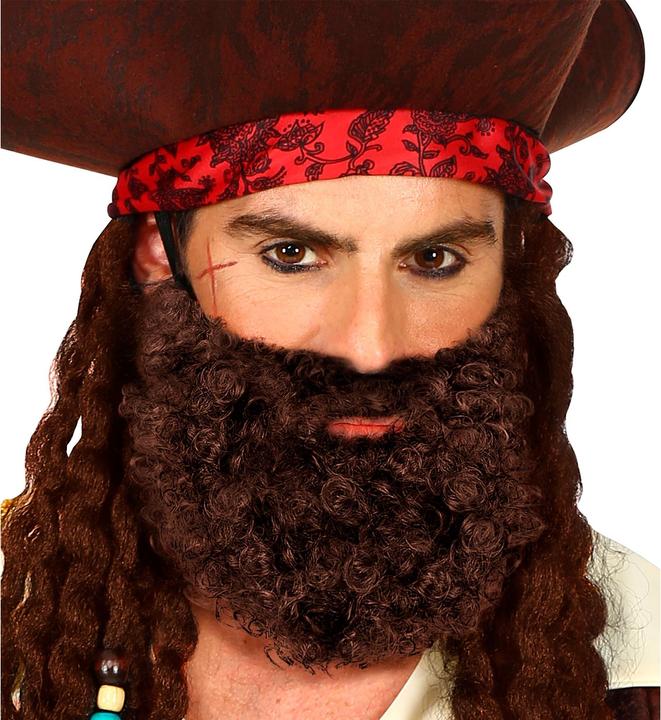 Produktbild Widmann Lockiger Brauner Bart Mit Schnurrbart