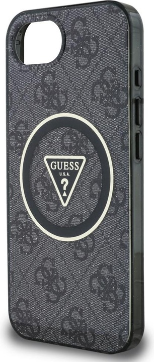 Produktbild Guess Case IML Metal Glitter 4G Circle Triangle MagSafe for iPhone 16e black (Apple iPhone 16e)