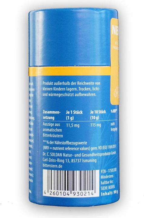 Nutritional values and ingredients Bitterstern Pastillen Bitterfein Pastillen (1 pcs., 90 g)