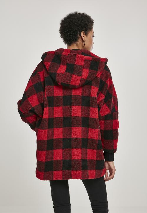 Actual product image Urban Classics Ladies Hooded Oversized Check Sherpa Jacket (S)