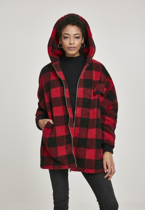 Actual product image Urban Classics Ladies Hooded Oversized Check Sherpa Jacket (S)