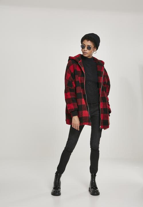 Actual product image Urban Classics Ladies Hooded Oversized Check Sherpa Jacket (S)