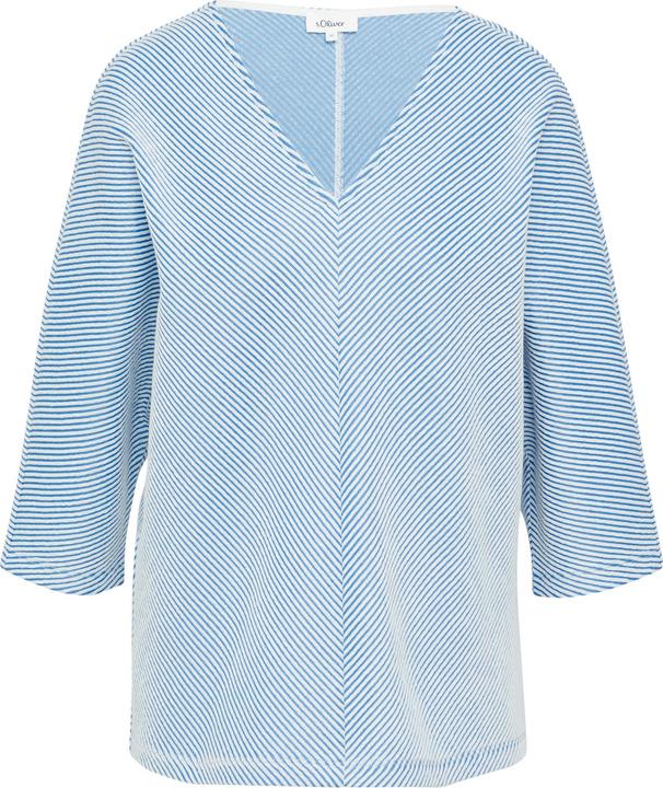 Produktbild S.Oliver T-Shirt Shirt mit Strukturstreifen und Fledermausärmeln (36)