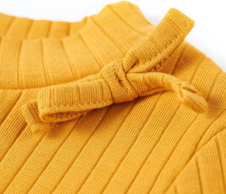 Produktbild vidaXL Kinder-Langarmshirt Ocker 92,Material: 95 % Baumwolle. 5