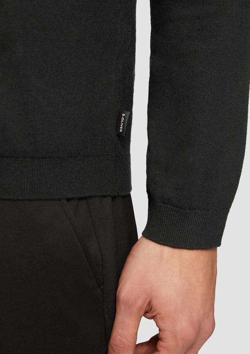 Produktbild S.Oliver Strickpullover Strickpullover mit Polokragen und Seide (XL)