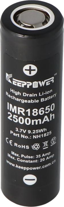 Produktbild Keeppower Akku IMR18650 Hochstromzelle (1 Stk., 18650, 2500 mAh)