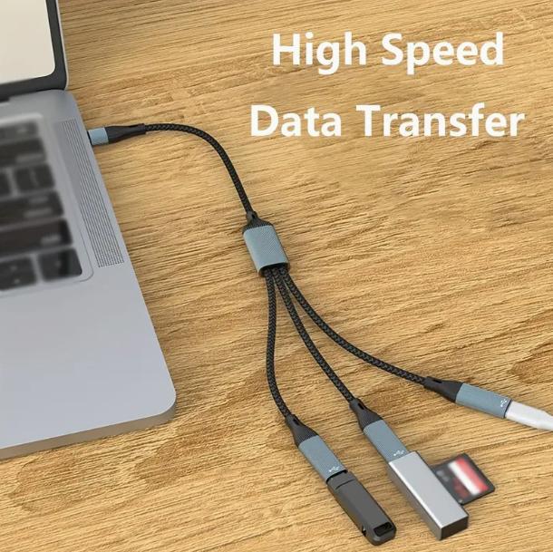 Produktbild PlugDesk USB C Hub, Multiport 3in1 (USB-C, 3 Ports)