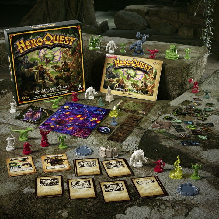 Immagine prodotto Hasbro Espansione per il gioco da tavolo HeroQuest Pacchetto avventura Giungle di Delthrak *versione (Inglese)