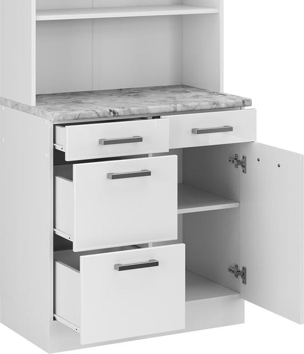 Actual product image Vicco Kitchen block R-Line, White High Gloss, 80 cm With worktop (80 x 60 x 206 cm)