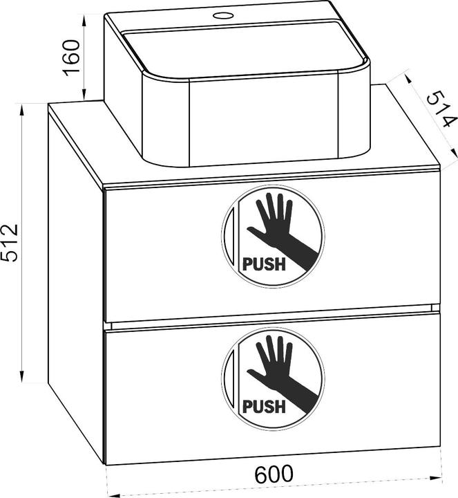 Produktbild VCM 2-tlg. Waschplatz Waschtisch Lendas Schublade