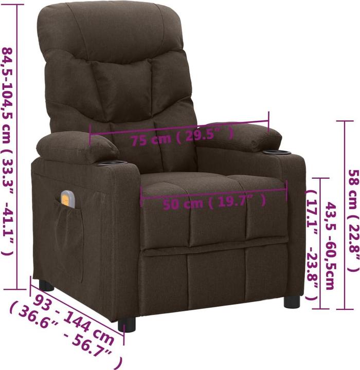 Actual product image vidaXL Elektrischer Massagesessel