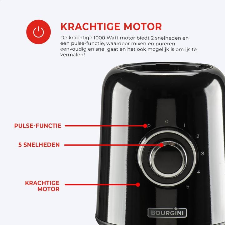 Image du produit Bourgini Mixer Retro 1,5 L (500 W)